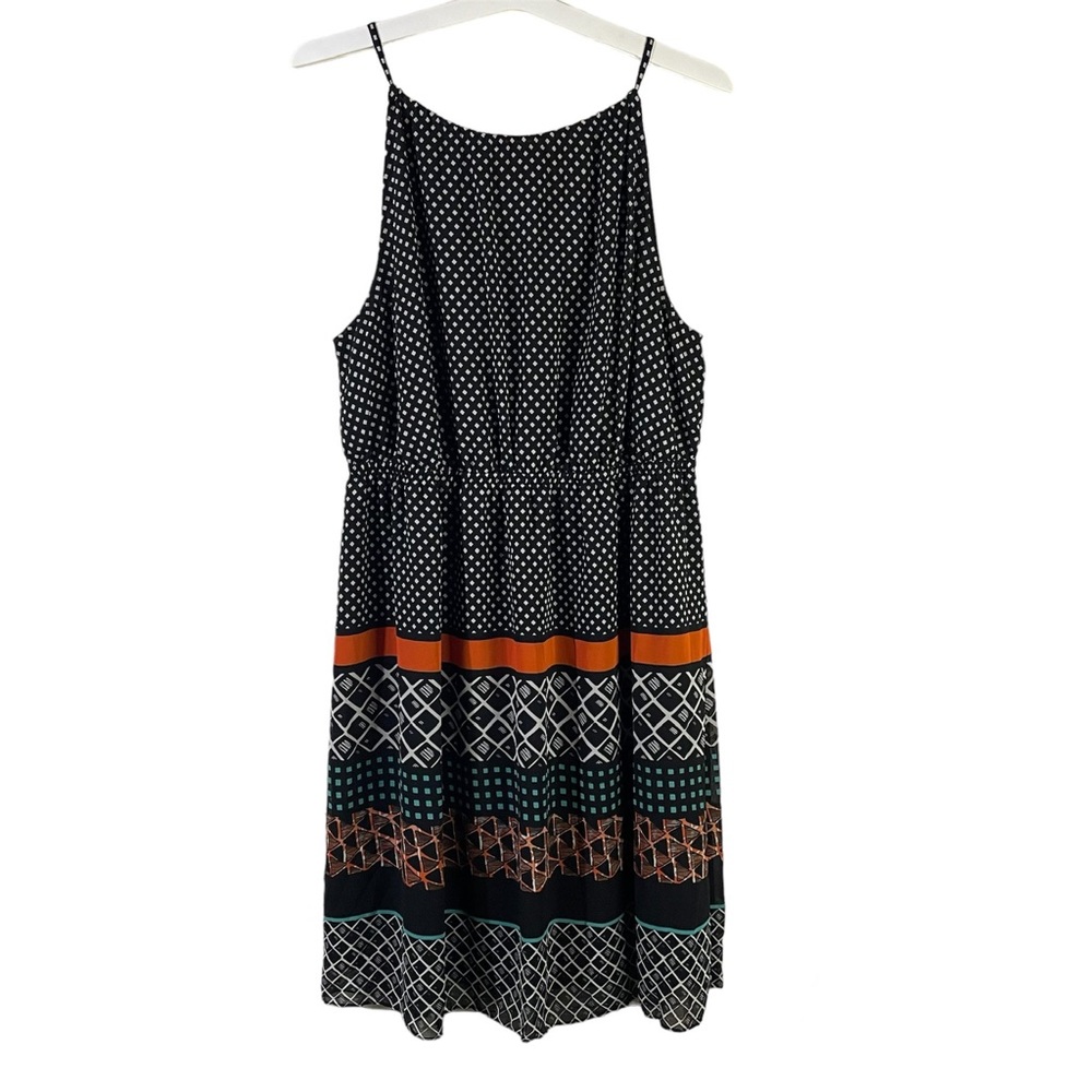 LANE BRYANT fit & flare geo print spaghetti strap dress women Size 14/16
